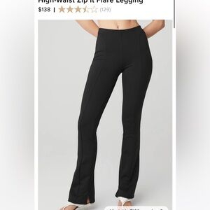 Alo High Waist Zip it Flare Legging Pant